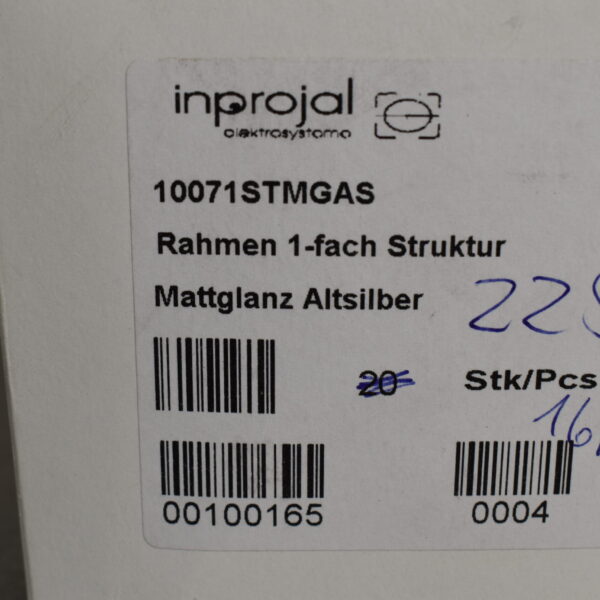 Inprojal Rahmen 1fach Altsilber matt