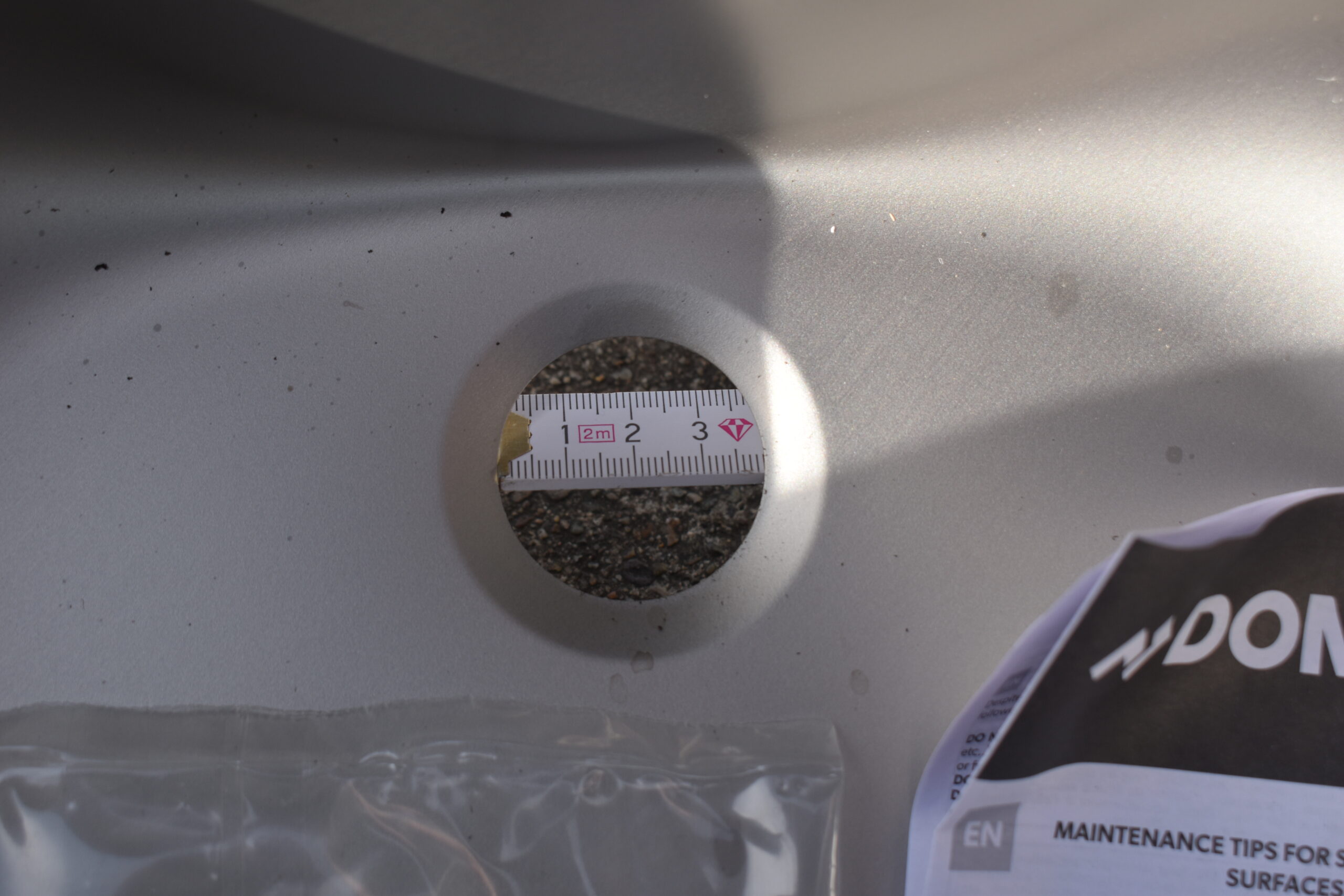 Dometic Spülbecken aus Edelstahl mit Glasdeckel Durchmesser ca. 42 cm