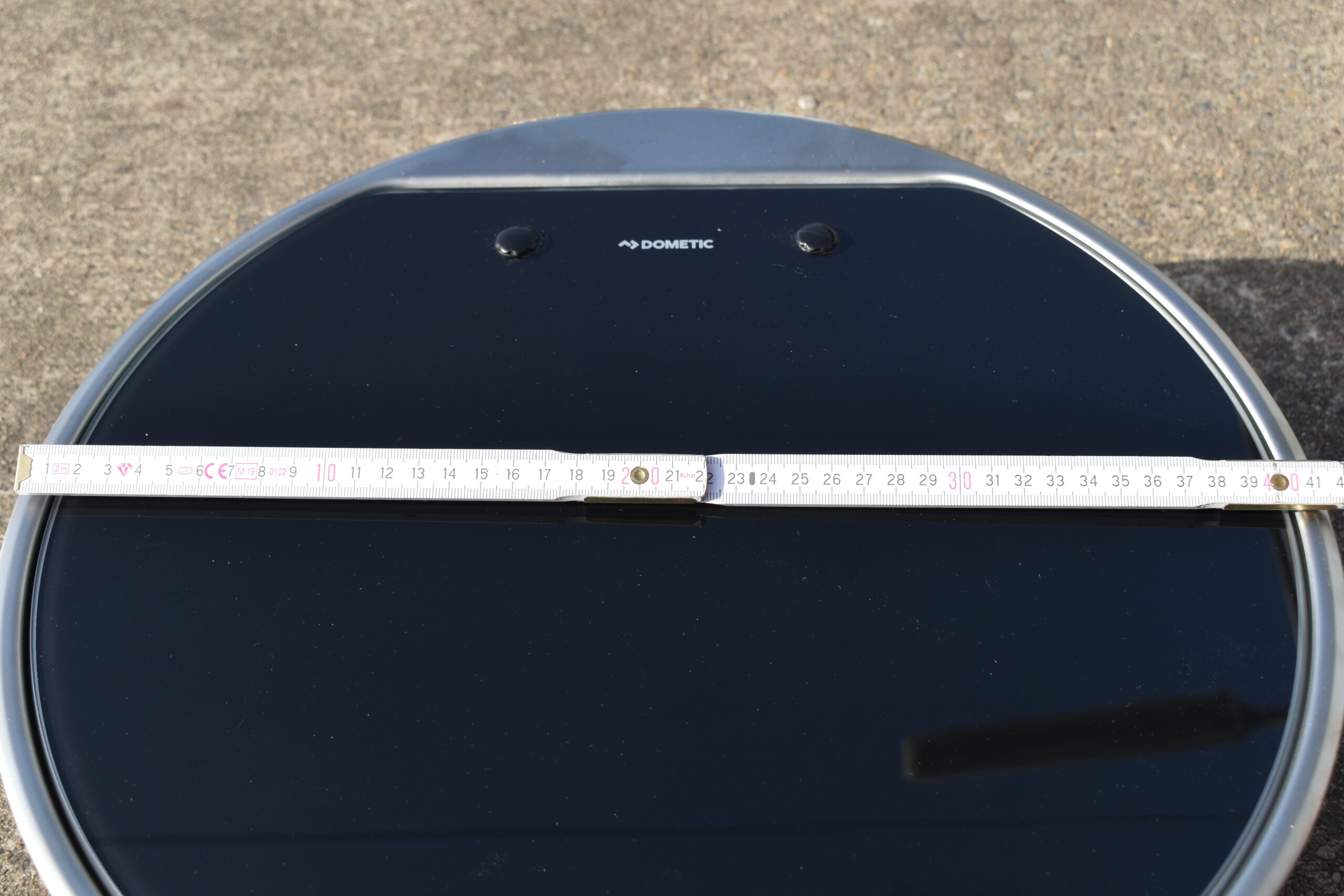 Dometic Spülbecken aus Edelstahl mit Glasdeckel Durchmesser ca. 42 cm