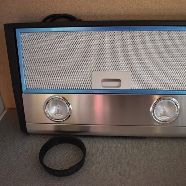 Abluft-Dunstabzugshaube Baraldi Flat 12V, ca. 45x28x5cm, schwarz/silber Wohnmobil