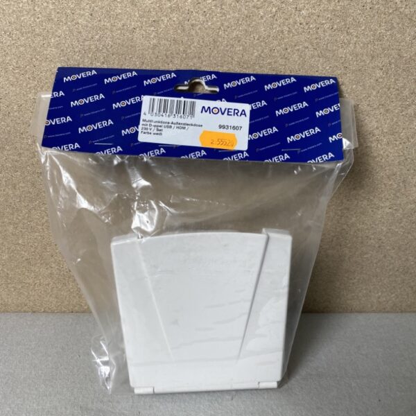 Movera Multifunktions-Außensteckdose weiß mit Doppel USB / HDM / 230 V / Sat