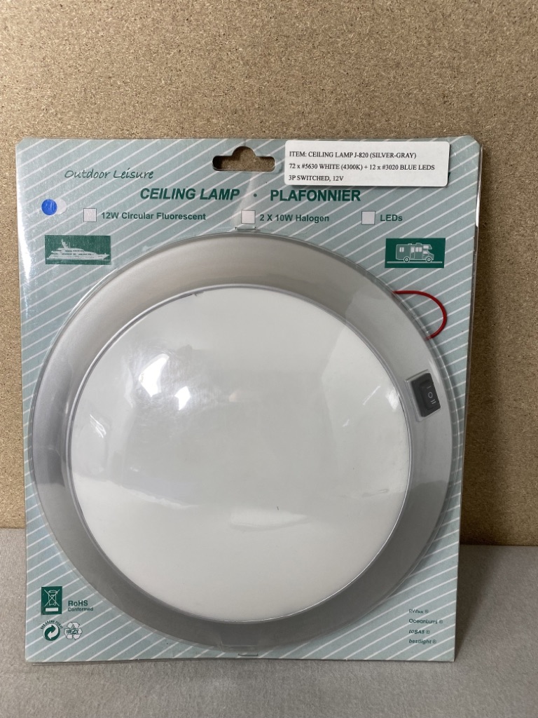 Outdoor Leisure LED Ceiling Lampe silber / grau