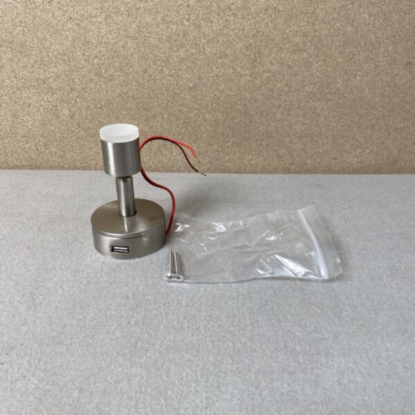 Leselampe LED mit USB-Anschluss 10cm Brushed Chrome 12 V