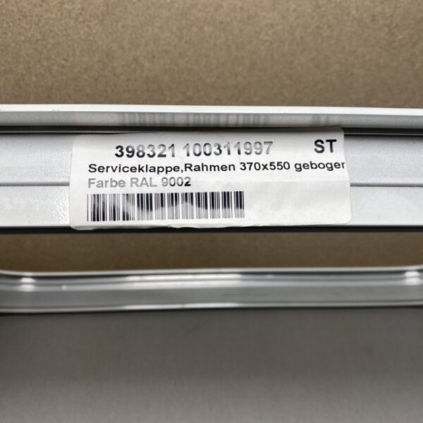 Klappenrahmen für Serviceklappe 370x550mm RAL 9002 Alu pulverbeschichtet