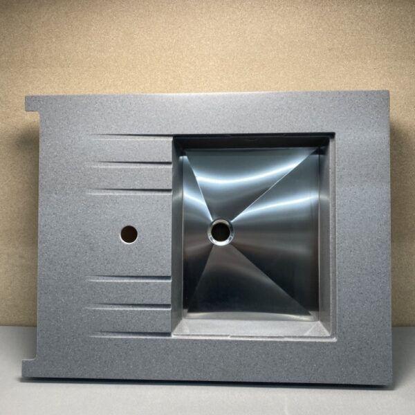 Waschbecken für Wohnmobil, Kunststoff/Edelstahl, 66x51,5 cm