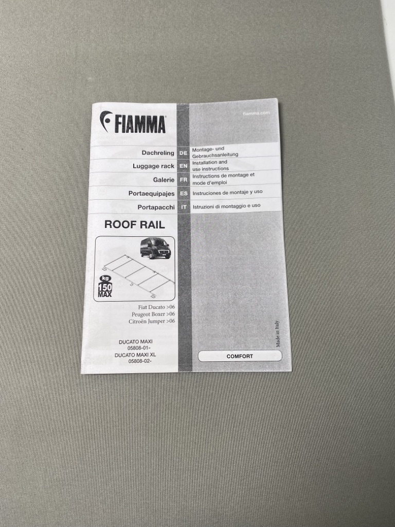 Fiamma Roof Rail, Dachreling, Fiat Ducato, Art.Nr: 05808-01