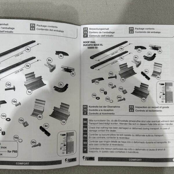 Fiamma Roof Rail Dachreling, Fiat Ducato, Art.Nr: 05808-01