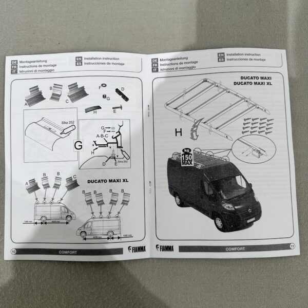 Fiamma Roof Rail Dachreling, Fiat Ducato, Art.Nr: 05808-01
