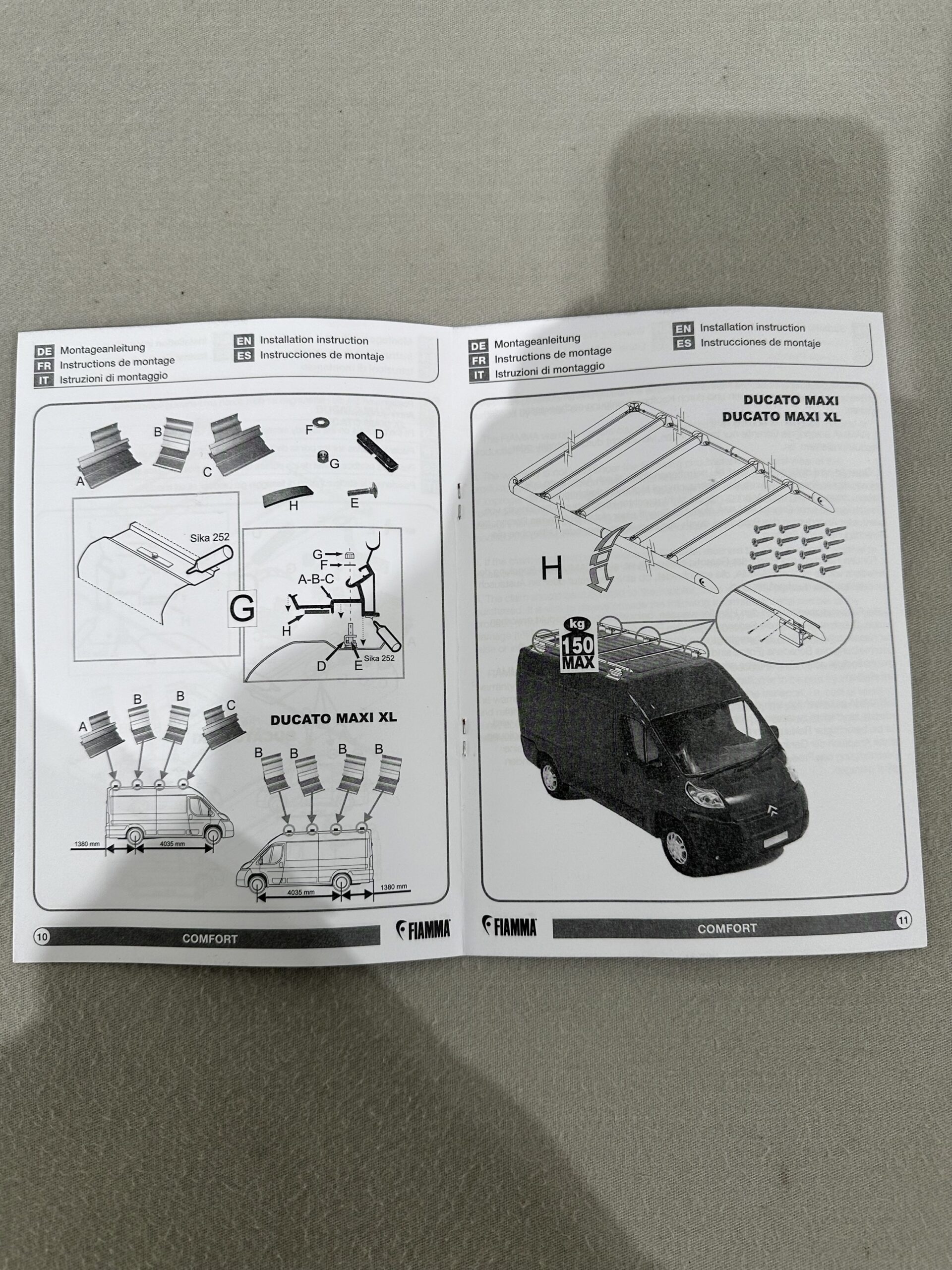 Fiamma Roof Rail Dachreling, Fiat Ducato, Art.Nr: 05808-01