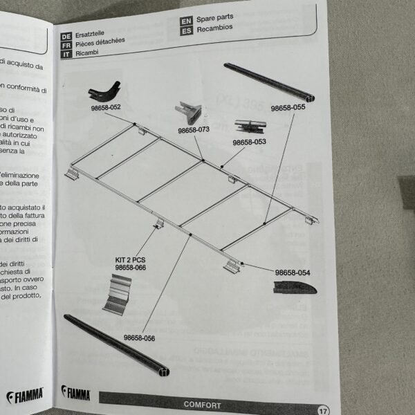 Fiamma Roof Rail Dachreling, Fiat Ducato, Art.Nr: 05808-01