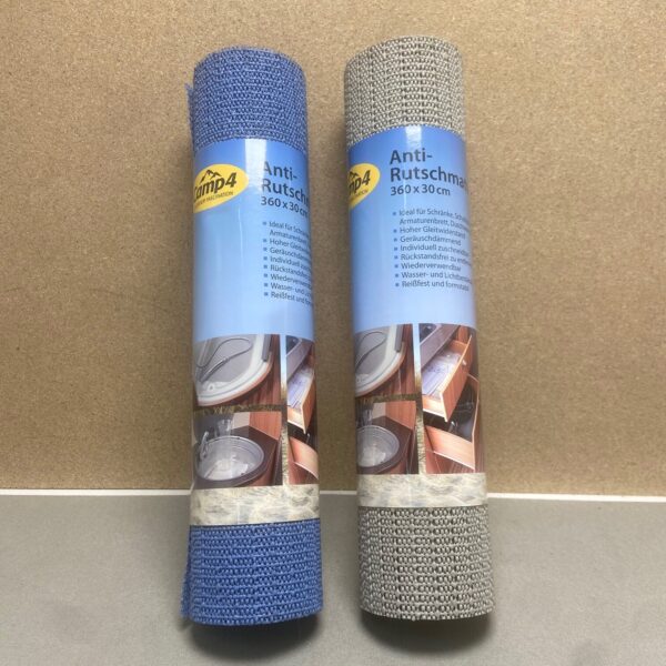 Anti Rutschmatte in grau/blau Camp 4, Doppelpack , 360x30cm