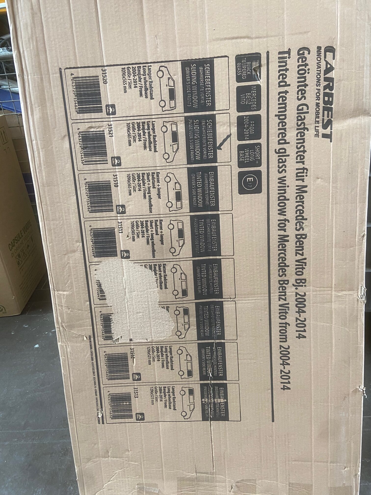 Getöntes Glasfenster für Mercedes Benz Vito Bj. 2004 - 2014