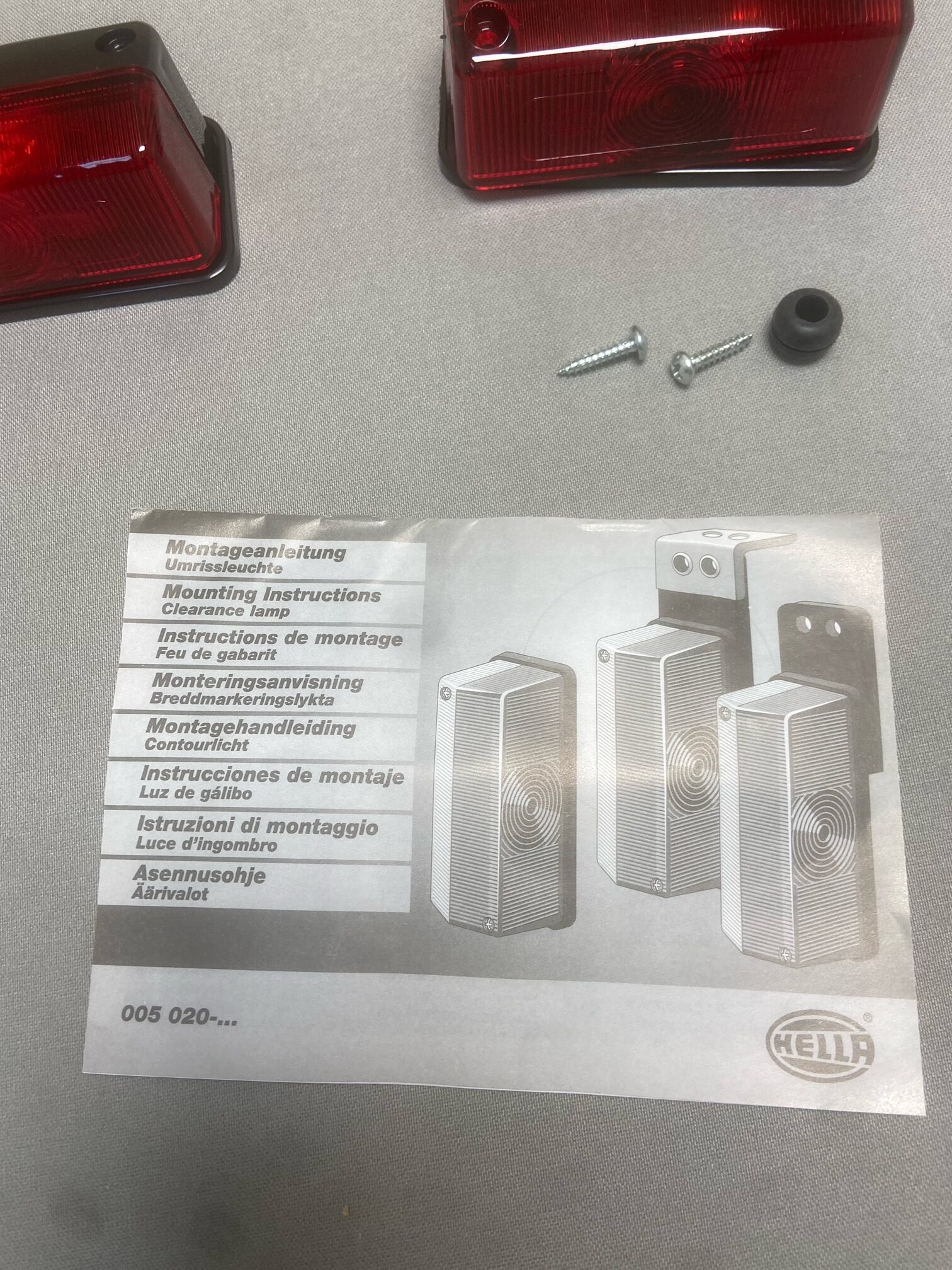 Umrissleuchte Hella 2 Stück in rot für Wohnmobil