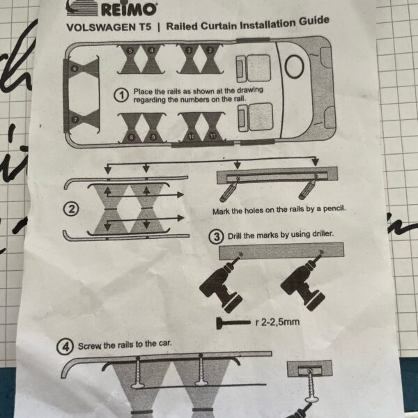 Vorhang Set Vito, Innenverkleidung, Volkswagen T5, grau