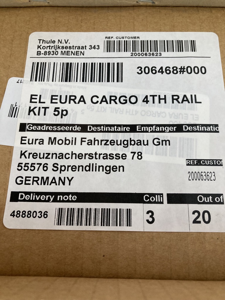 Thule Zusatzschiene für Fahrradträger Cargo 4th Rail KIT 5P neu