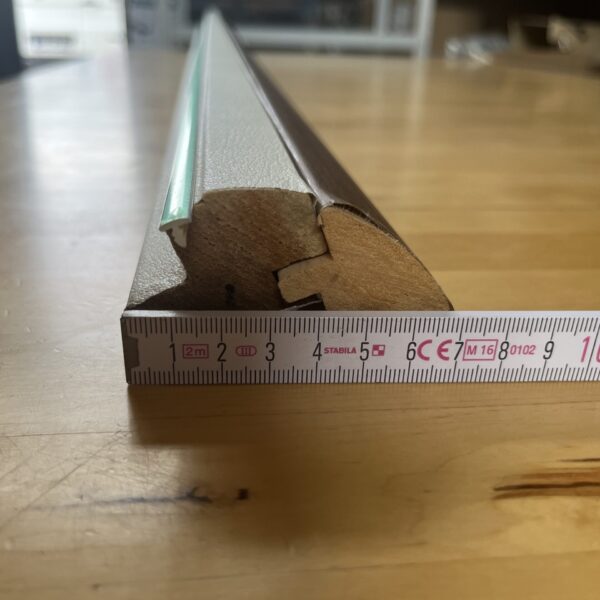 Leiste Holz Massivholz Mahagoni weiß Lederoptik mit Zierleiste beschichtet 1,90 Meter