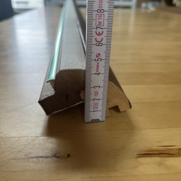 Leiste Holz Massivholz Mahagoni weiß Lederoptik mit Zierleiste beschichtet 1,90 Meter