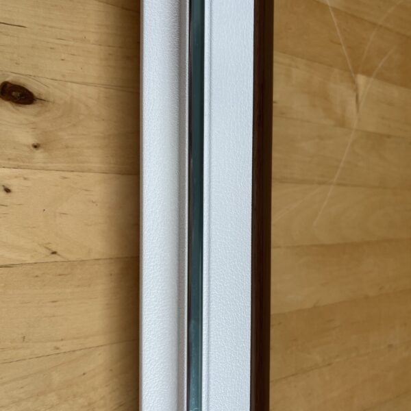 Leiste Holz Massivholz Mahagoni weiß Lederoptik mit Zierleiste beschichtet 1,90 Meter