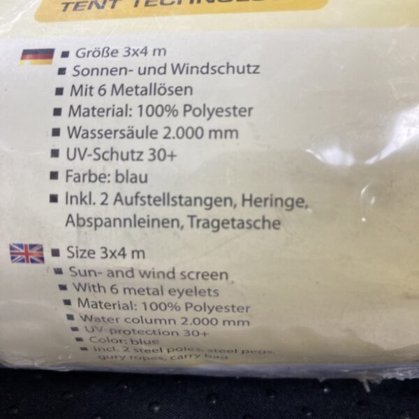 Reimo Tarp Maui 3.4 3x4m blau neu