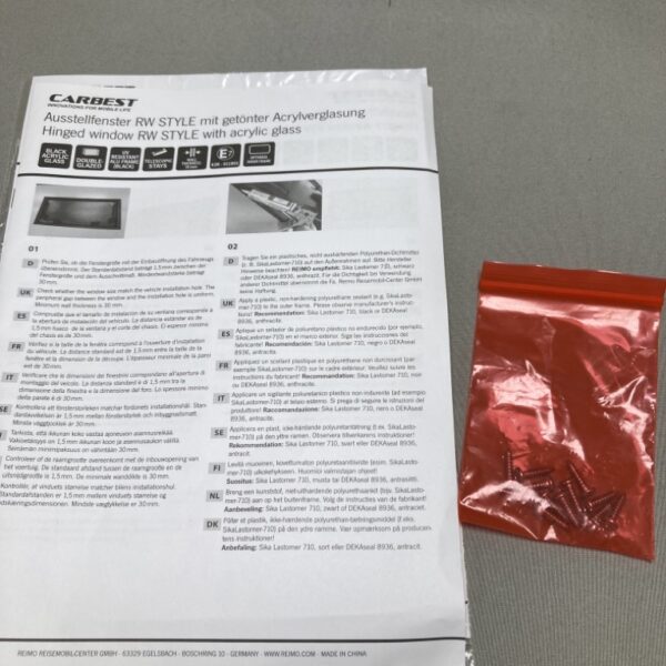 Carbest SET Ausstellfenster RW Style und Innenrahmen 500x350mm neu