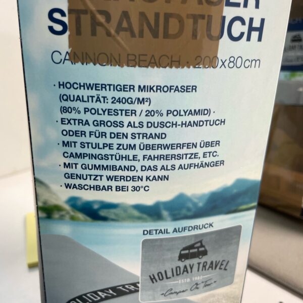 Mikrofaser Strandtuch in grau, Holiday Travel, 200 x 80 cm