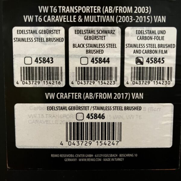 Carbest Ladekantenschutz Edelstahl & Carbonfolie VW T6 Transporter ab 2003 VW Caravelle