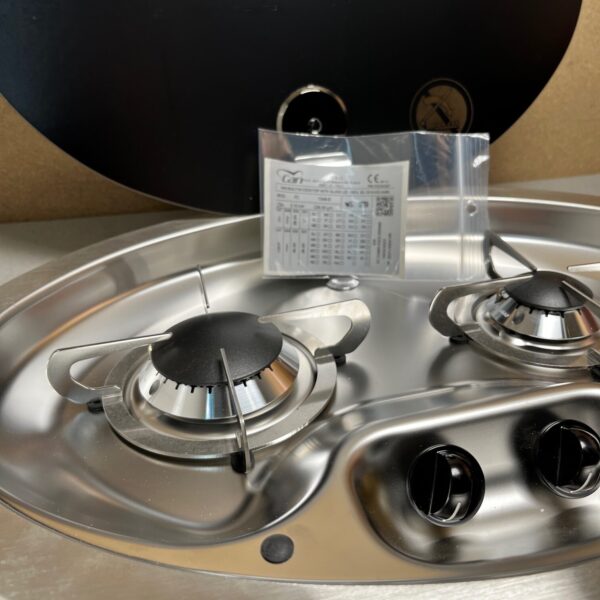 Can Gas Einbaukochfeld 2-flammig mit Glasdeckel FC-1348-S