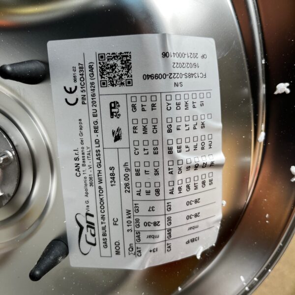 Can Gas Einbaukochfeld 2-flammig mit Glasdeckel FC-1348-S