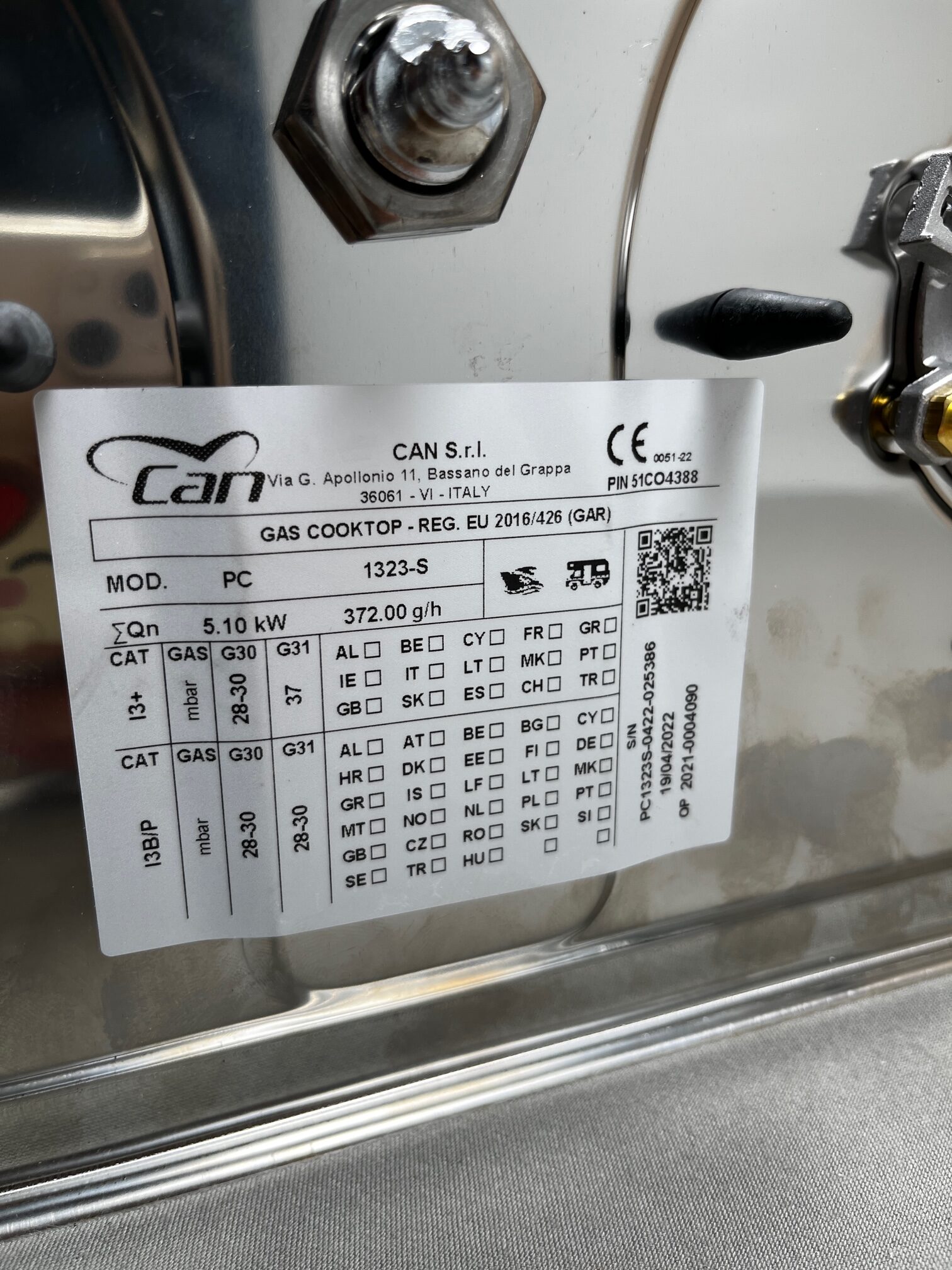 Can Gas Einbaukochfeld PC 1323-S