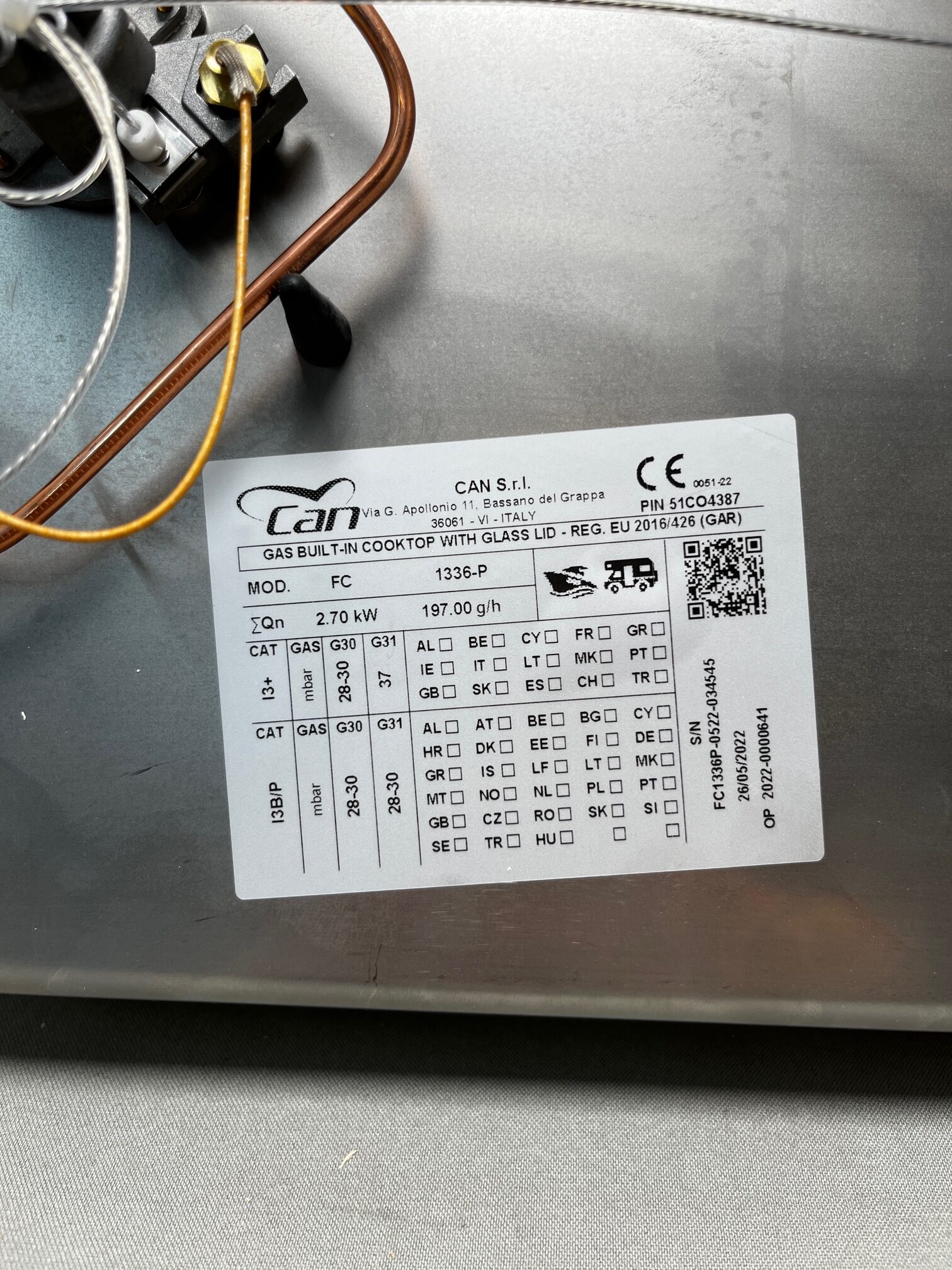 Can Gas Einbaukochfeld FC 1336-P 2-flammig 530x340mm