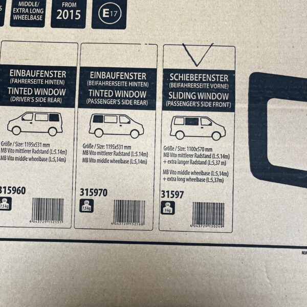 Carbest getöntes Schiebefenster Mercedes Benz Vito ab Bj. 2015 Beifahrerseite vorne 1100x570