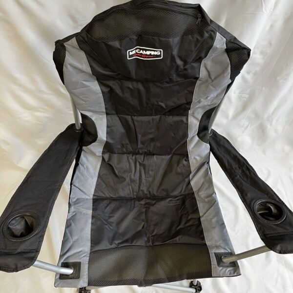 McCamping Campingstuhl schwarz grau mit Getränkehalter