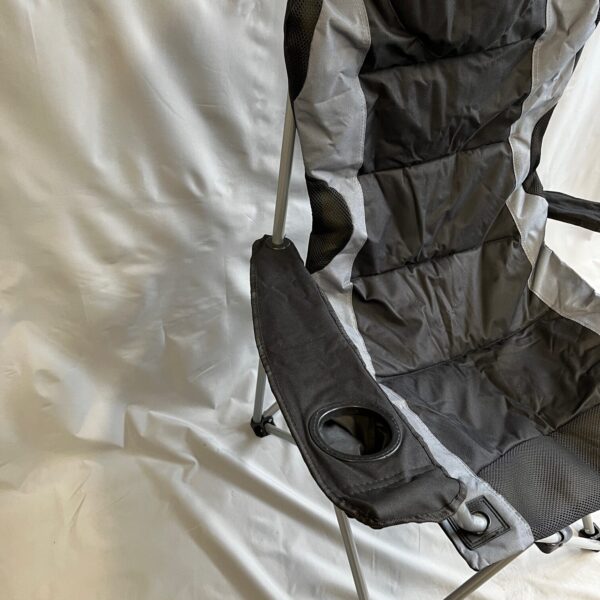 McCamping Campingstuhl schwarz grau mit Getränkehalter