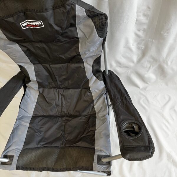 McCamping Campingstuhl schwarz grau mit Getränkehalter