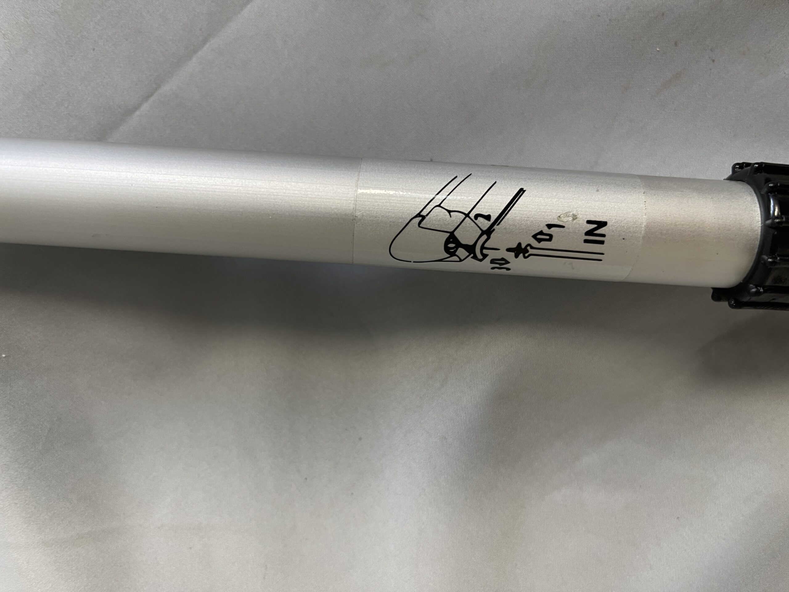 Markisenkurbel Thule silber/weiß ausziehbar 140cm bis 200cm