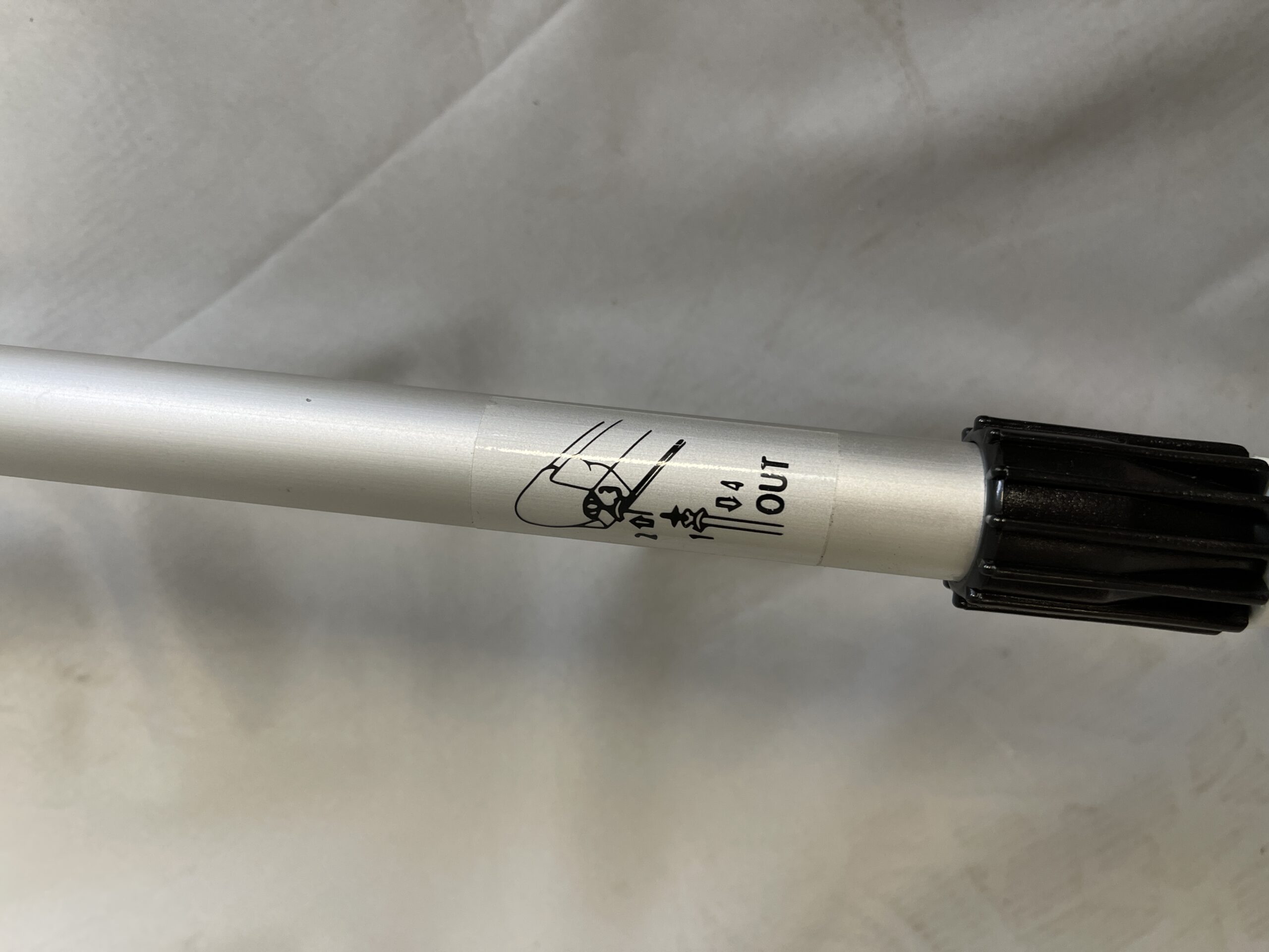 Markisenkurbel Thule silber/weiß ausziehbar 140cm bis 200cm