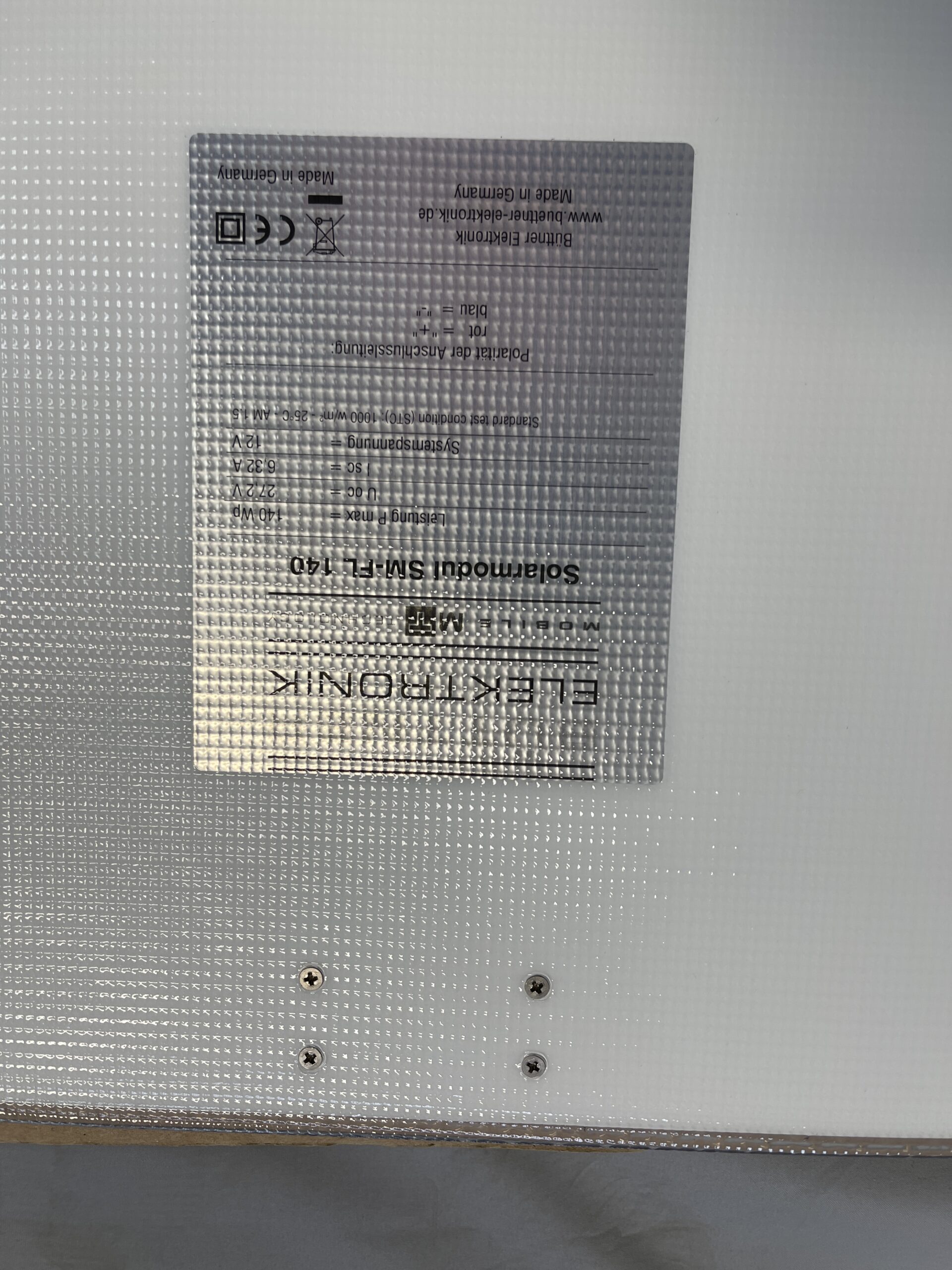 Büttner Solar Modul SM-FL 140 Watt Neu