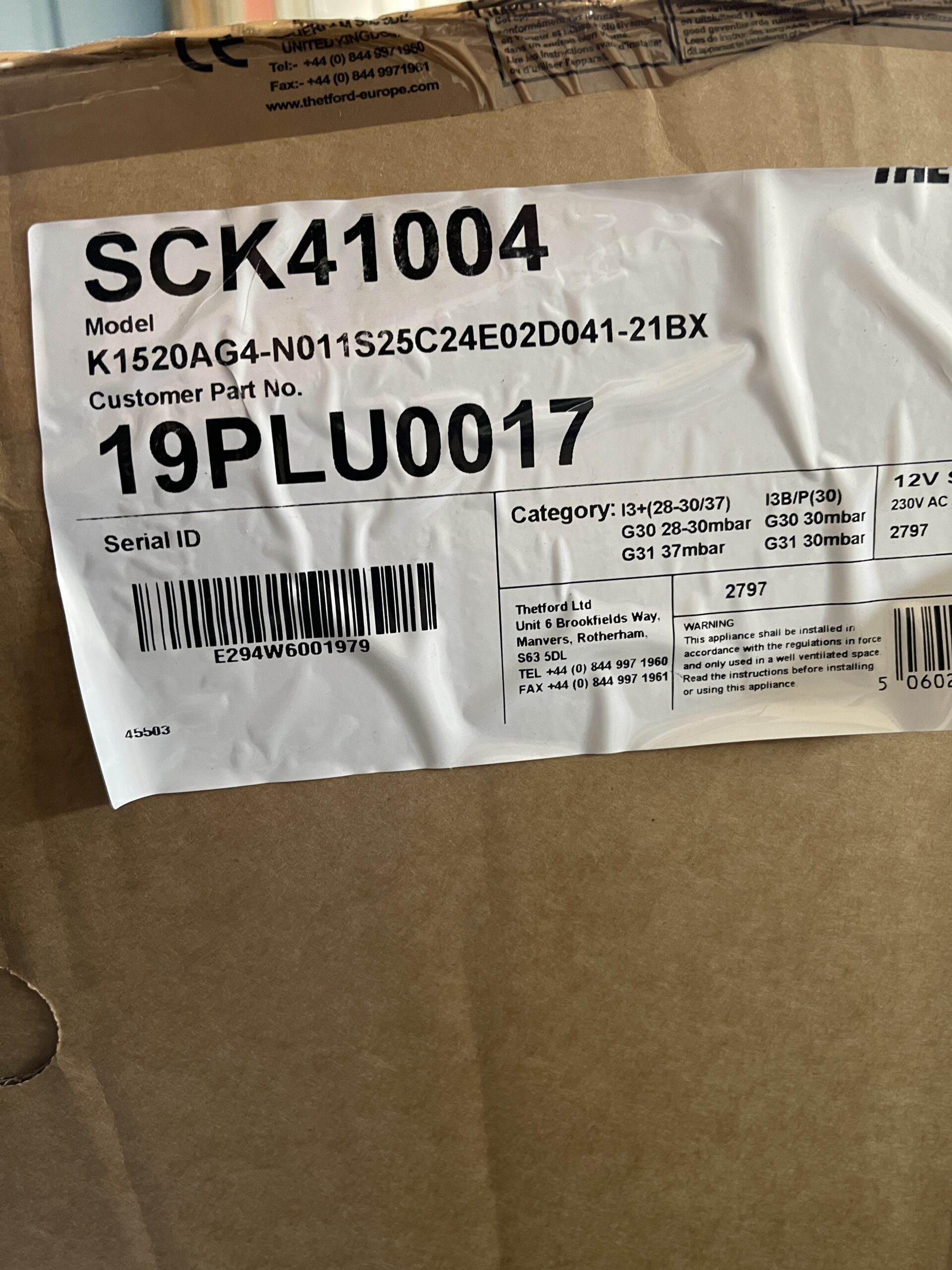 Thetford Backofen mit Kocher K1520 - Gas