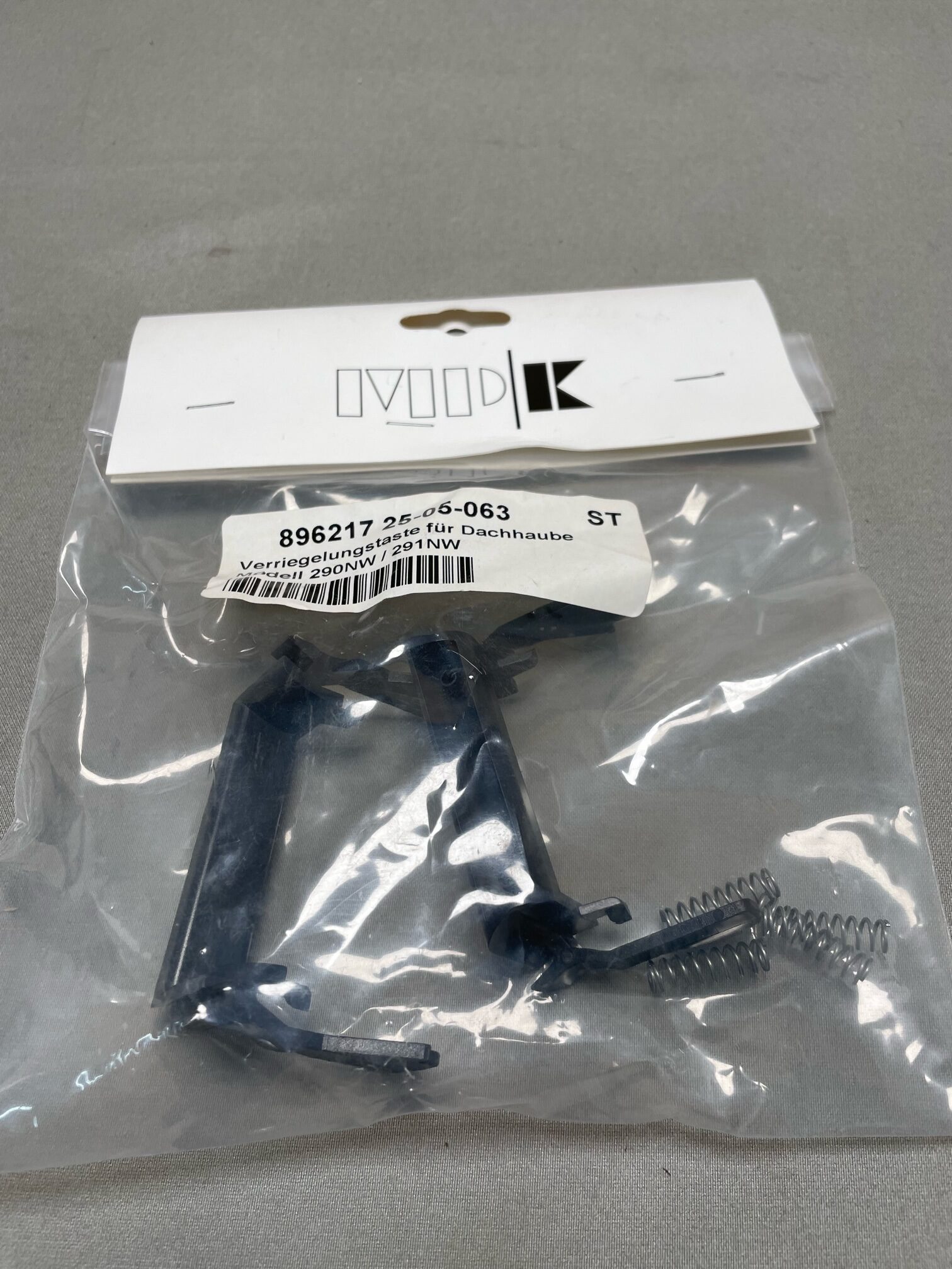 Verriegelungstaste für Dachhaube, Modell 290NW/291NW