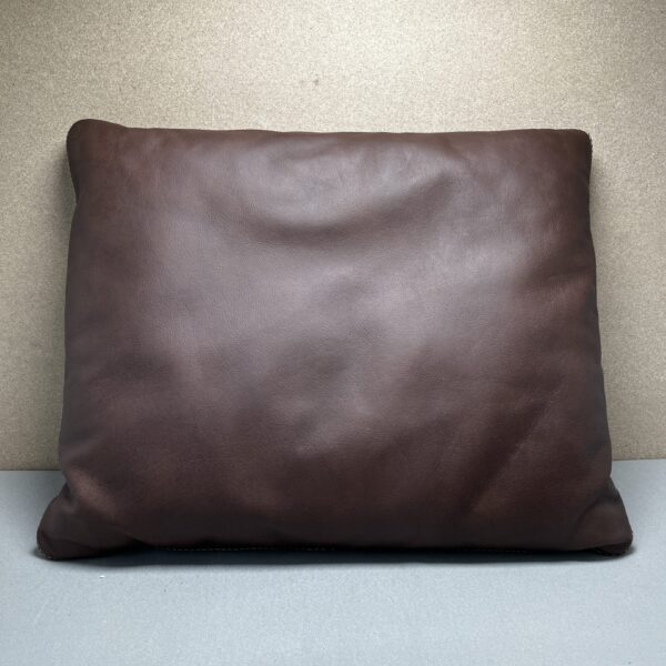 Niesmann & Bischoff Echtlederkissen mit Klett braun 60x48cm