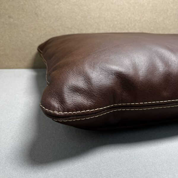 Niesmann & Bischoff Echtlederkissen mit Klett braun 60x48cm