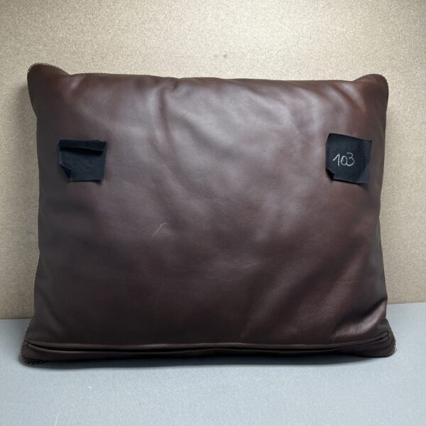 Niesmann & Bischoff Echtlederkissen mit Klett braun 60x48cm