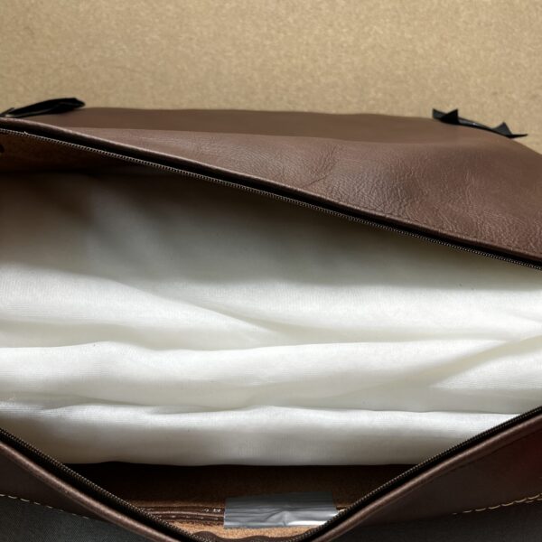 Niesmann & Bischoff Echtlederkissen mit Klett braun 60x48cm