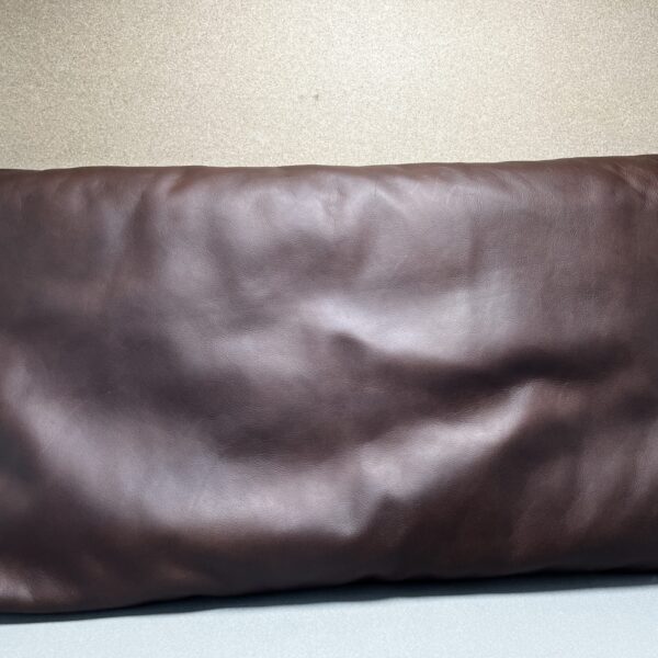 Niesmann & Bischoff Echtlederkissen mit Klett braun 84x48cm