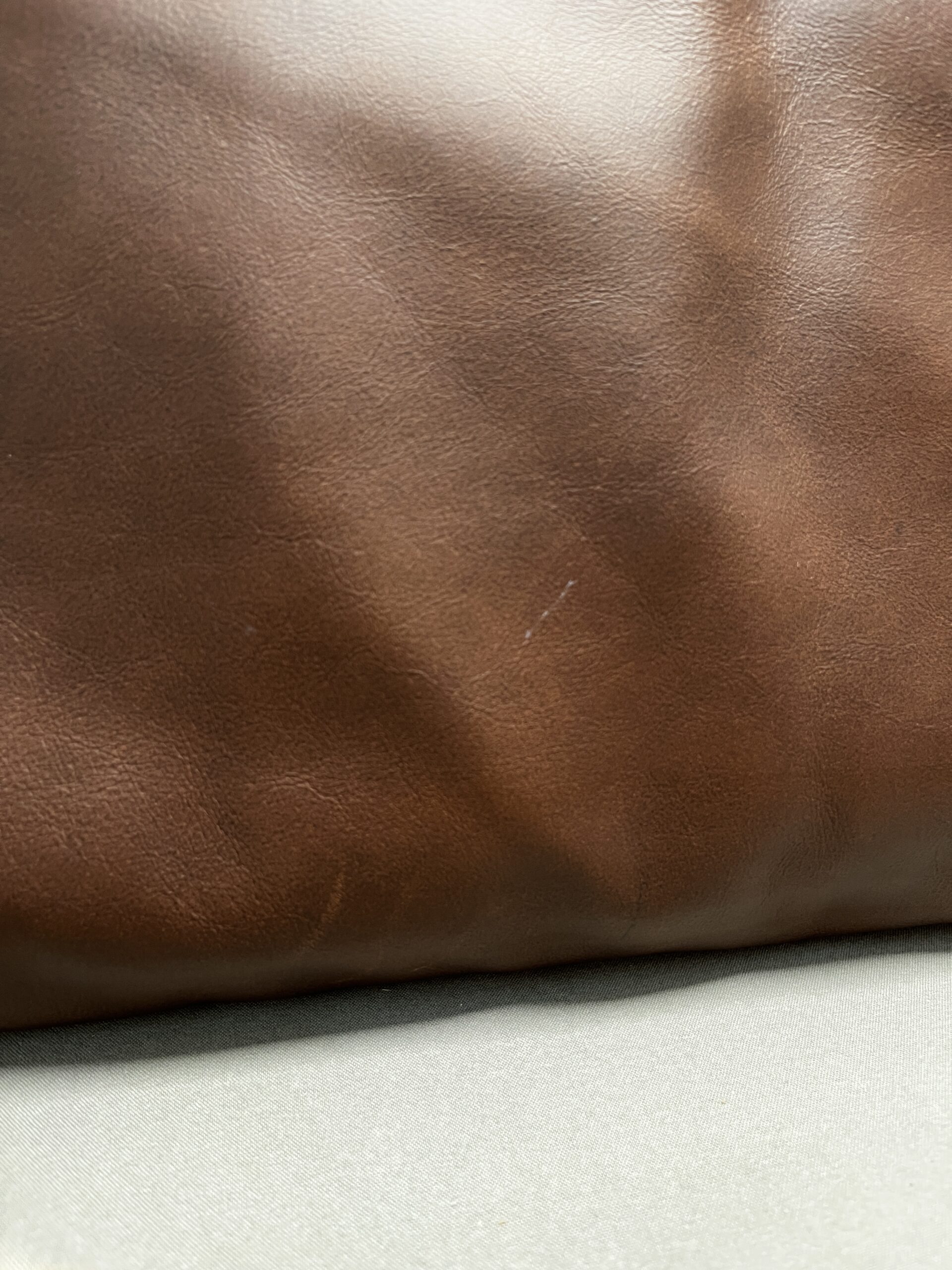 Niesmann & Bischoff Echtlederkissen mit Klett braun 84x48cm