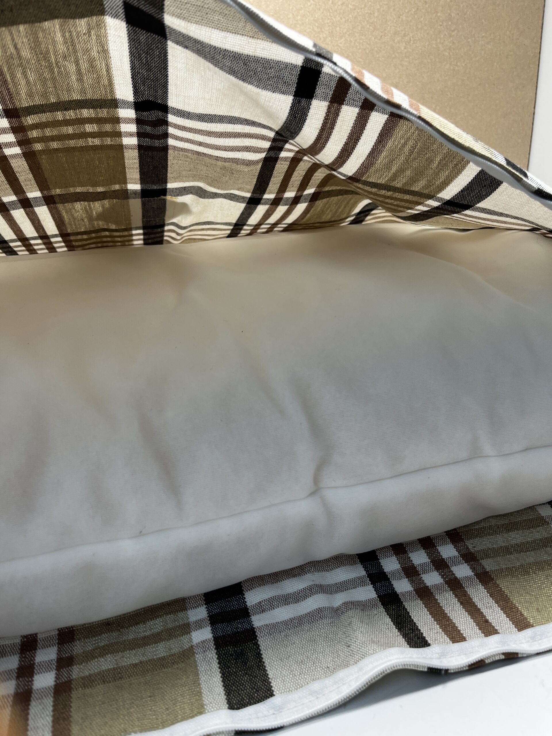Niesmann & Bischoff Kissen kariert Tartan beige braun schwarz 83x48x8cm