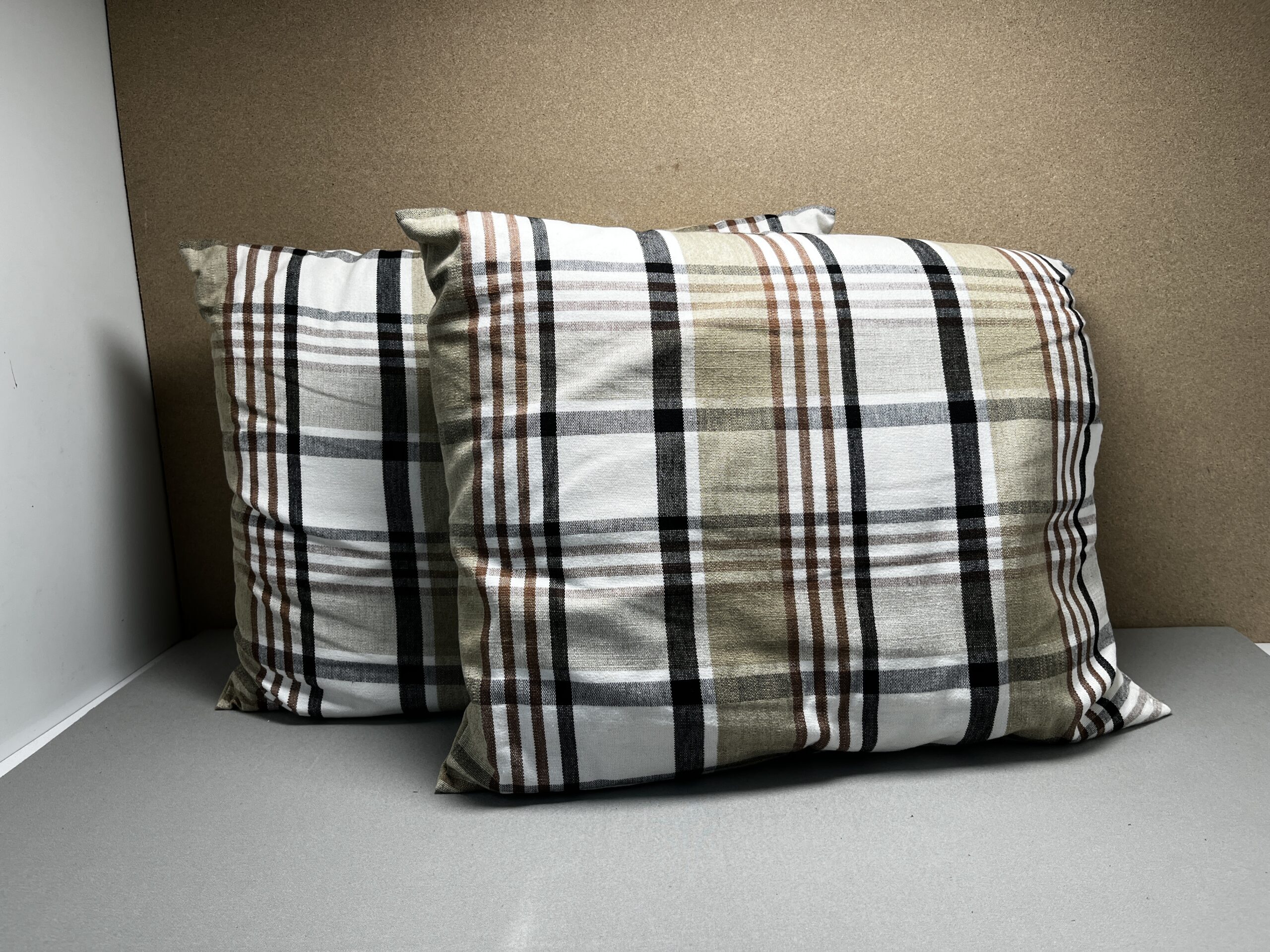 Niesmann & Bischoff Kissenset kariert Tartan beige braun schwarz
