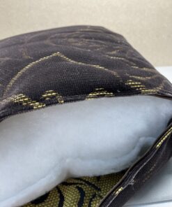 Niesmann & Bischoff Kissen Zierkissen Dunkelbraun Gold mit Rosendesign Samt 38x38cm