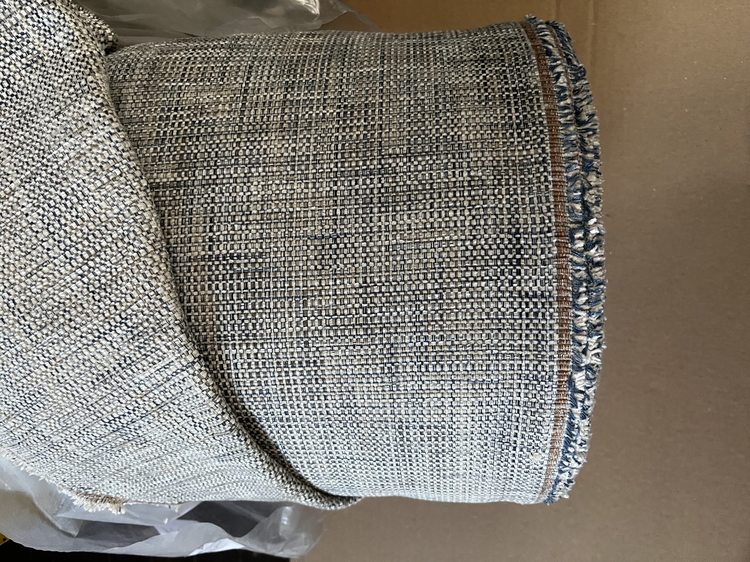 Capiro Klub Polsterstoff Möbelstoff blau creme Breite 140cm 10 Meter