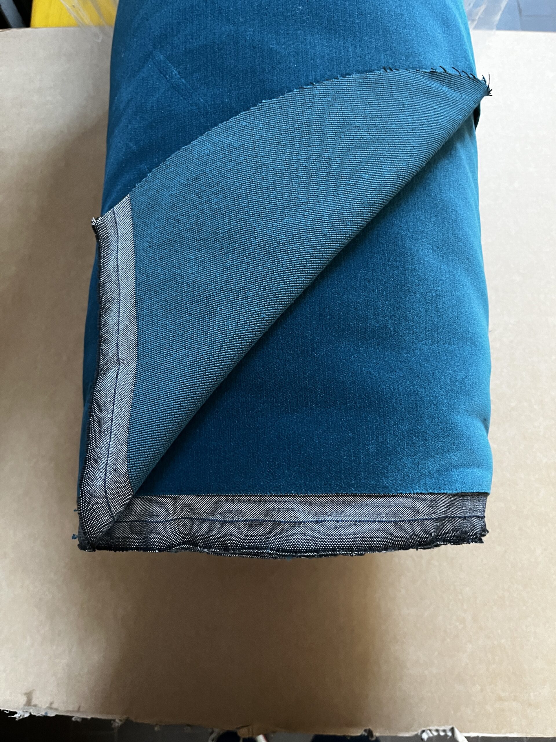 Rohleder Hitex Meterware Polsterstoff Möbelstoff petrol Samt Breite 140cm 10 Meter